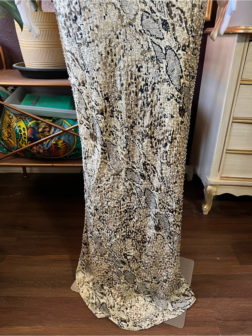 Vintage Y2K Snake Print Embellished Gown - Picture 6 of 14